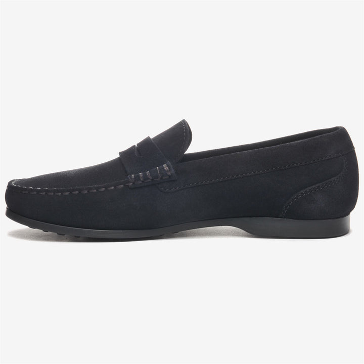 Navy Blue Men's Suede Driving Moccasins with Anti-Slip Sole 3