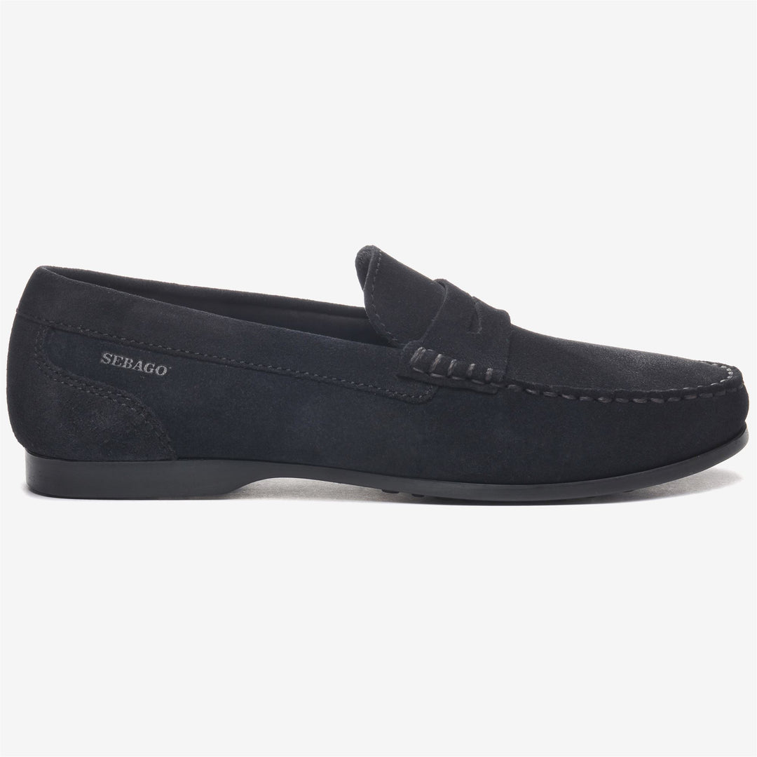 Mocasines de conducción de ante azul marino para hombre con suela antideslizante 01
