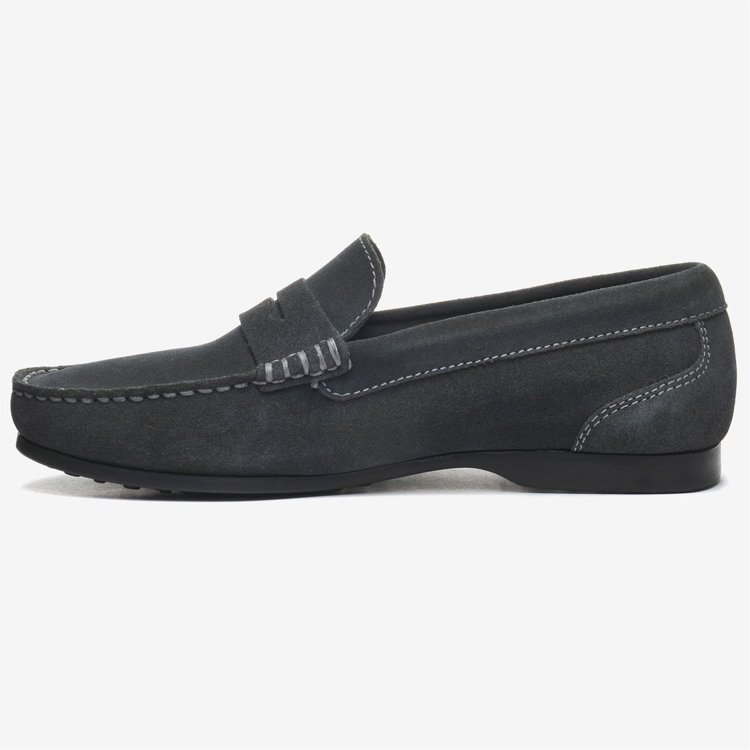 Mocassini da Guida Uomo in Suede Grigio Scuro con Suola Antiscivolo main