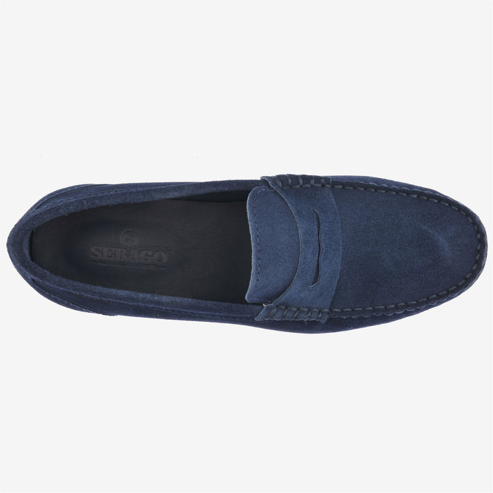 Mocasines de conducción de ante azul claro para hombre 4