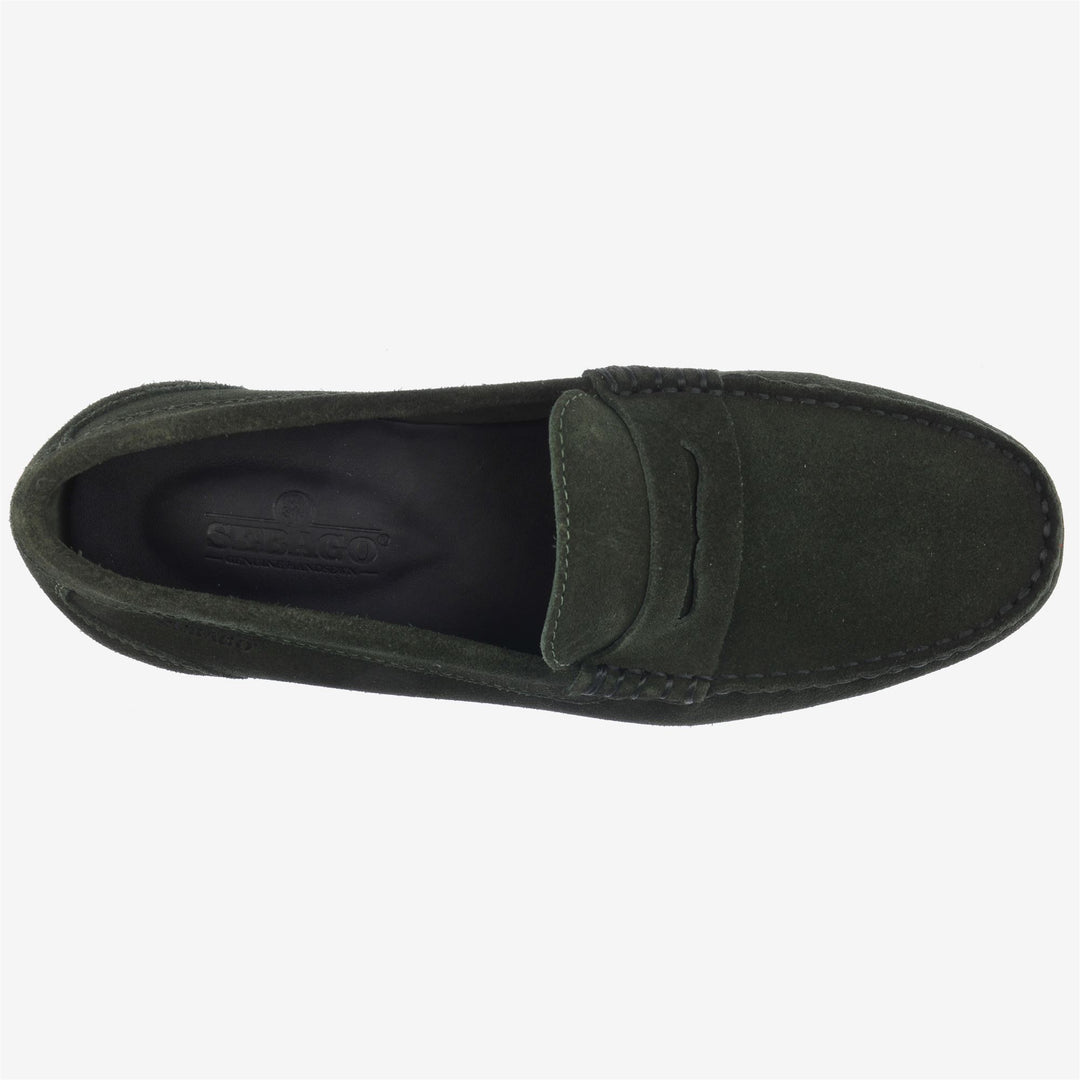 Dark Green Men's Suede Driving Moccasins with Anti-Slip Sole main