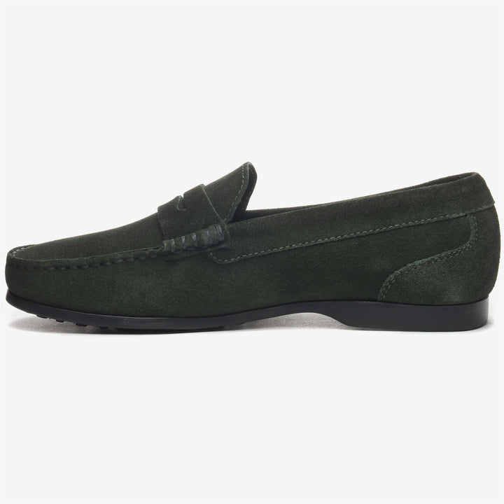 Dark Green Men's Suede Driving Moccasins with Anti-Slip Sole 3