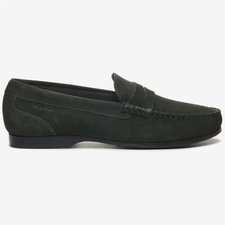 Dark Green Men's Suede Driving Moccasins with Anti-Slip Sole 1