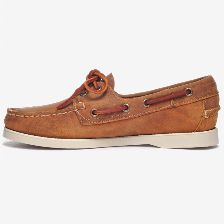 Tan orange Women's Nautical Moccasin Boat Shoes 3