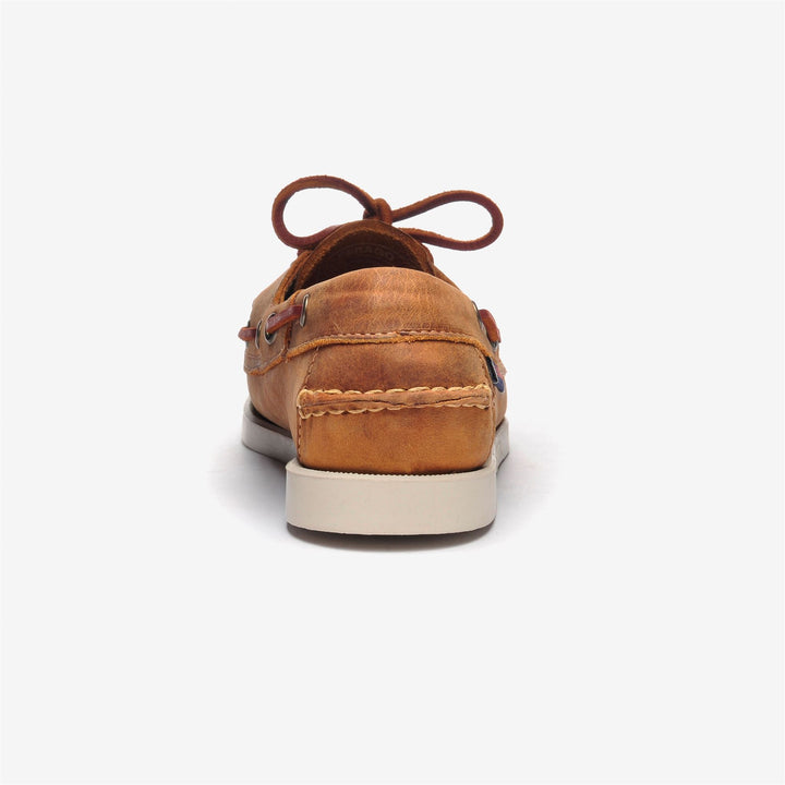 Tan orange Women's Nautical Moccasin Boat Shoes 5