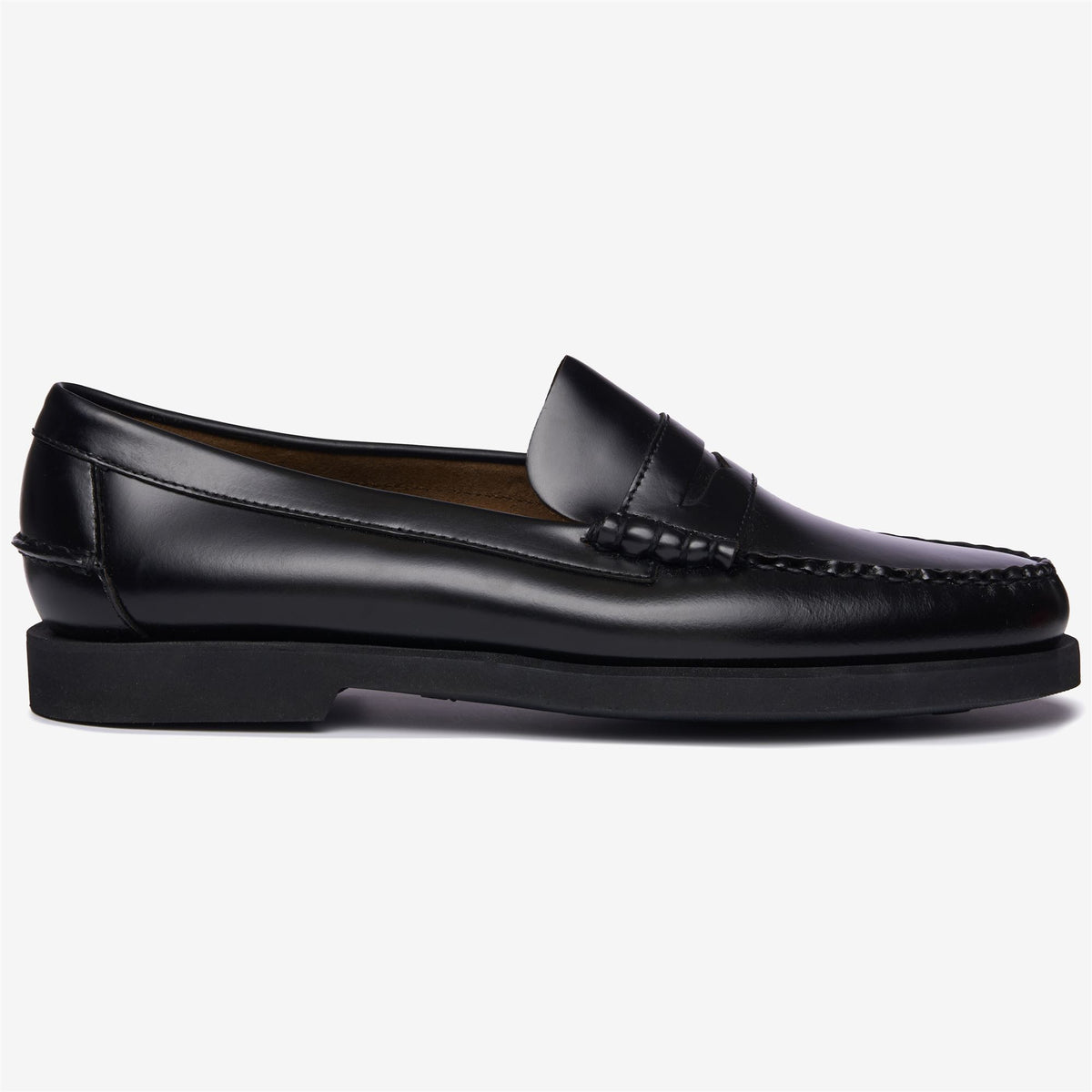 Black Men's Leather Slip-On Loafer
