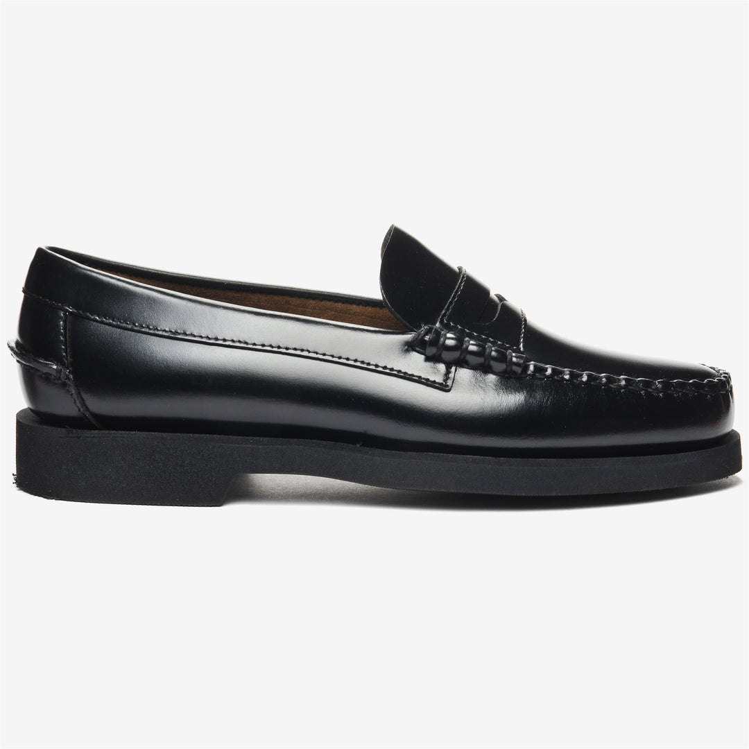 Schwarze Damen-Mokassin-Loafer aus Leder für Business- und Freizeitkleidung 01