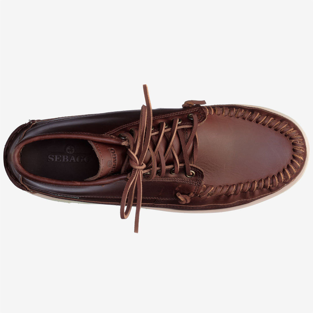 Cinnamon Brown Men's Handcrafted Mid Cut Moccasin Boots main