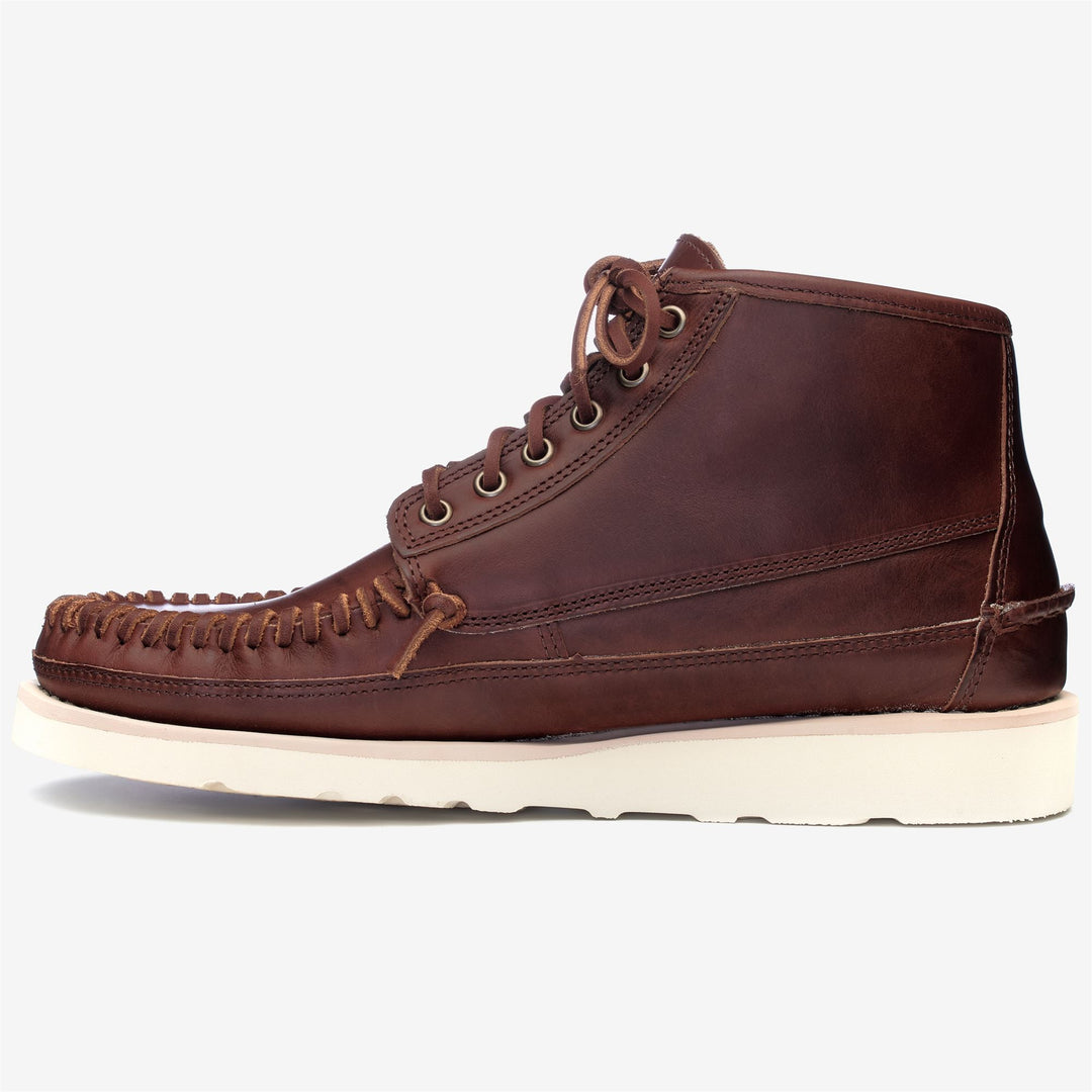 Cinnamon Brown Men's Handcrafted Mid Cut Moccasin Boots main