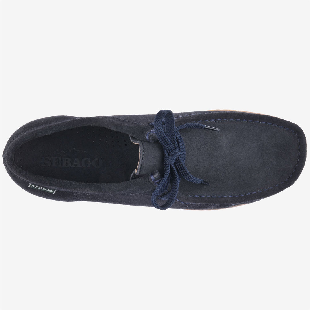 Mocassins décontractés en cuir bleu marine pour homme main