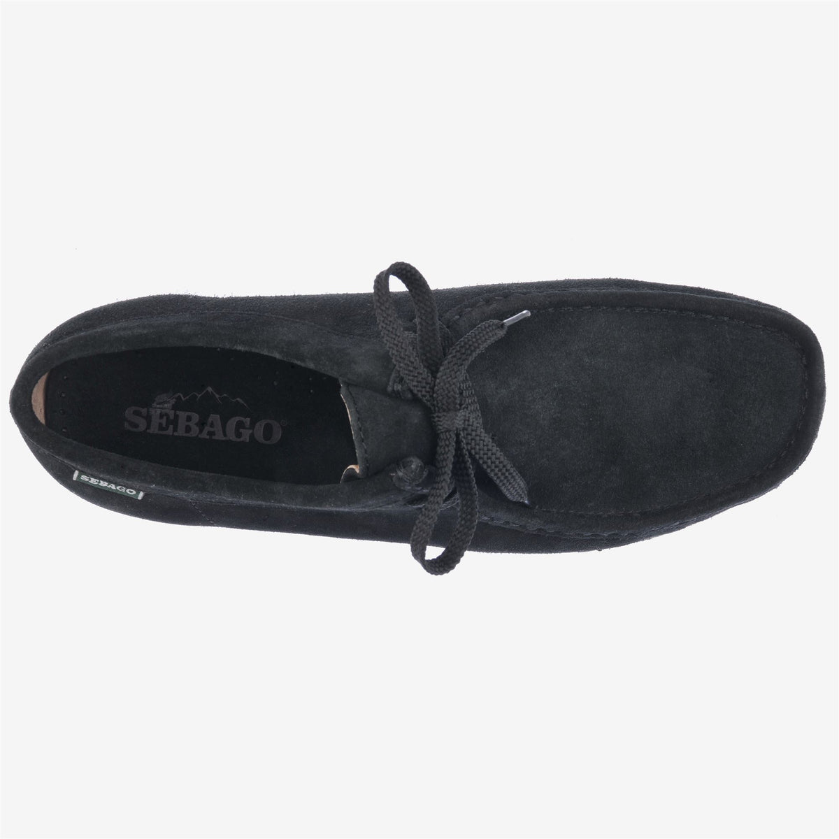 Black Men's Suede Lace-Up Moccasin