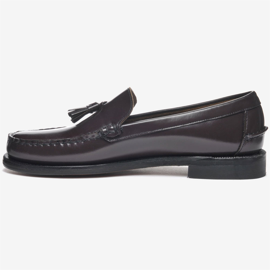 Mocasines clásicos de cuero marrón oscuro para hombre main