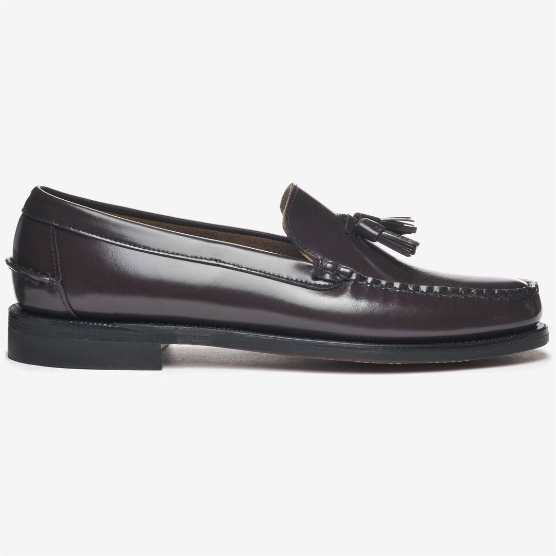 Mocasines clásicos de cuero marrón oscuro para hombre main