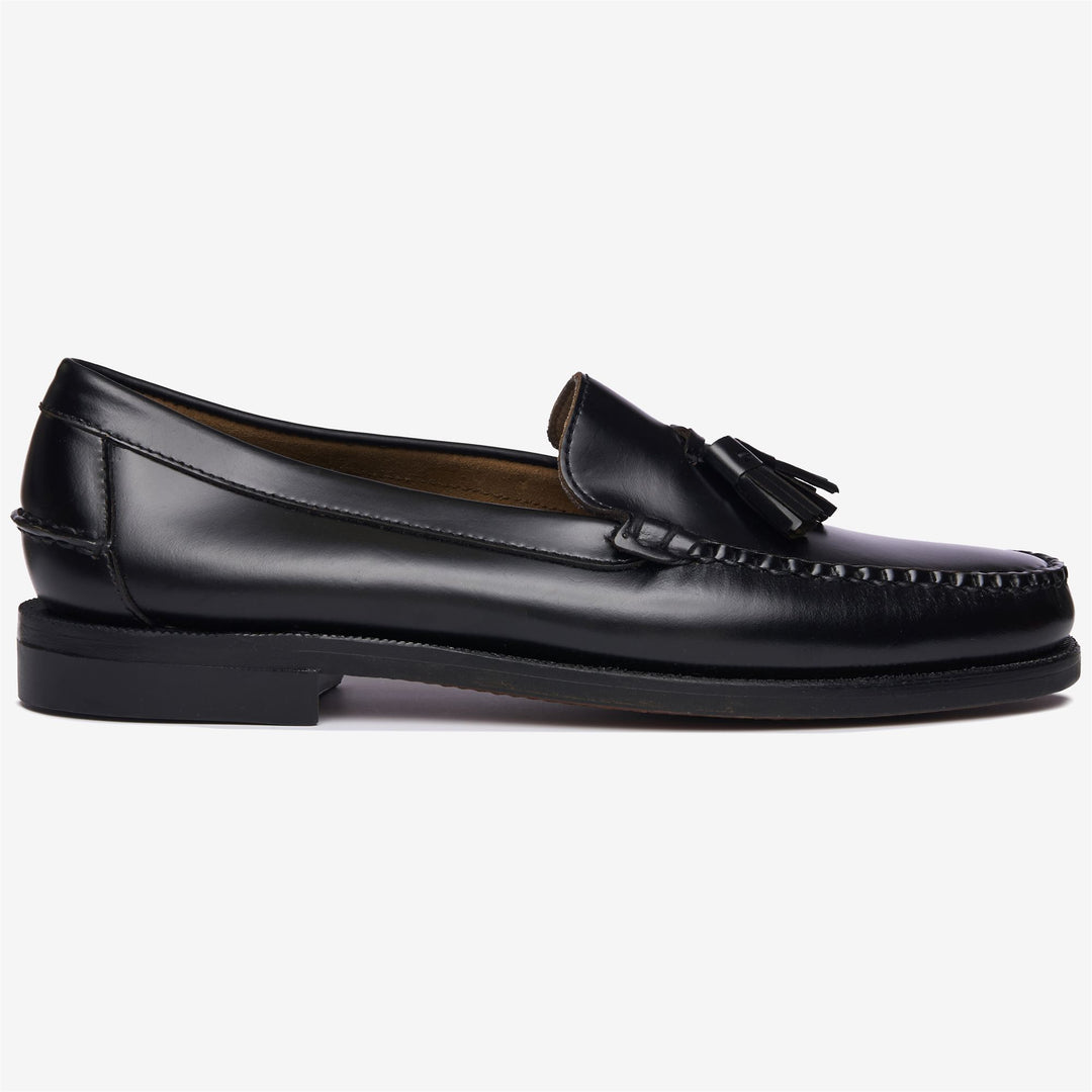Black Men's Leather Moccasin Dress Loafers for Business 01