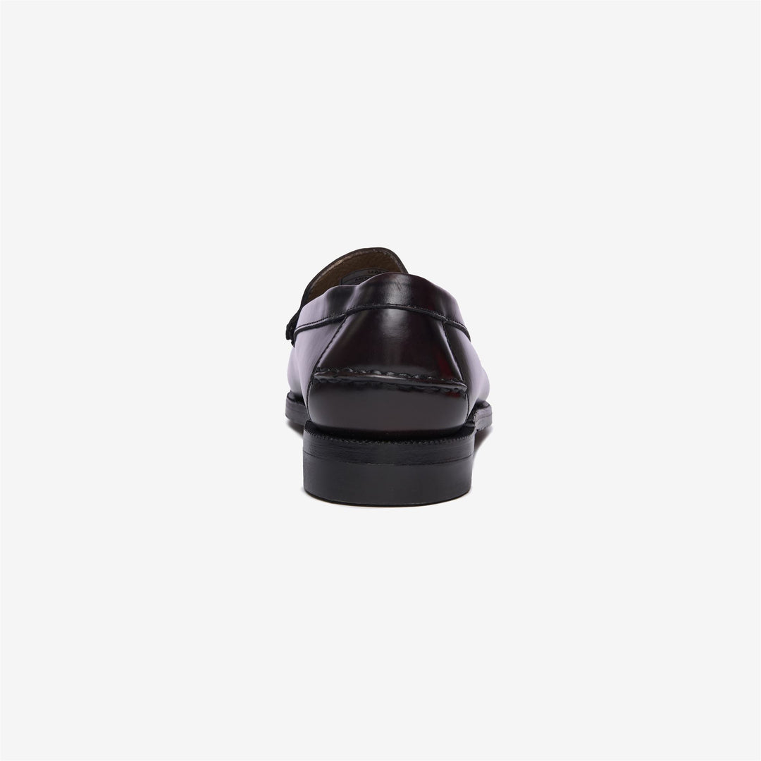 Burgundy Brown Men's Business Moccasin Loafers with Leather Sole main