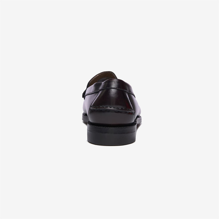 Burgundy Brown Men's Business Moccasin Loafers with Leather Sole 5