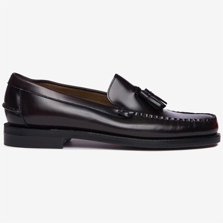 Burgundy Brown Men's Business Moccasin Loafers with Leather Sole 1