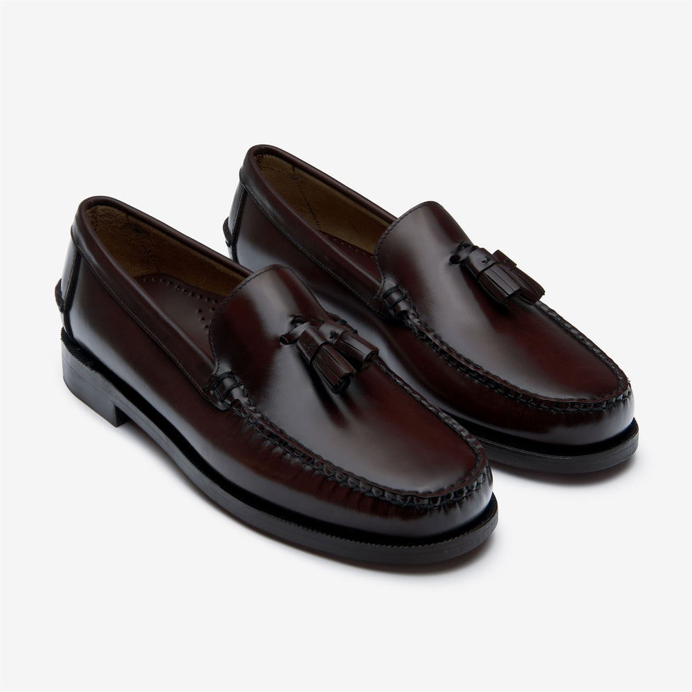 Mocassins d'affaires marron bordeaux pour homme avec semelle en cuir 02