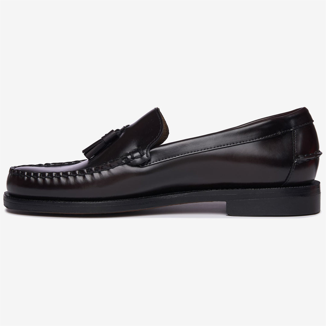 Burgundy Brown Men's Business Moccasin Loafers with Leather Sole main