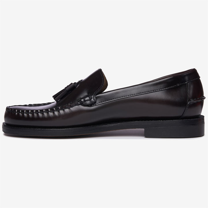 Burgundy Brown Men's Business Moccasin Loafers with Leather Sole 3