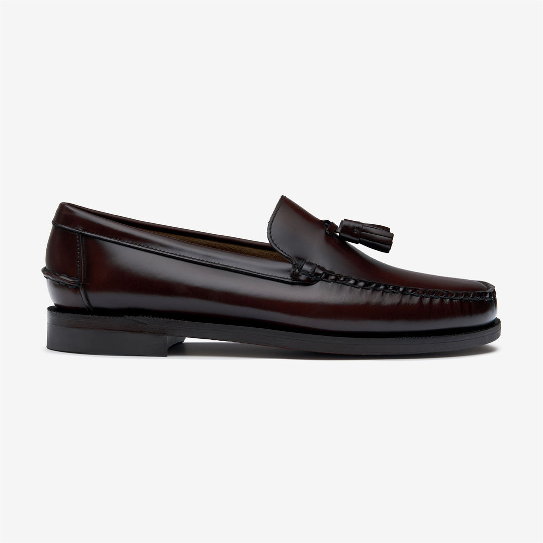 Mocassins d'affaires marron bordeaux pour homme avec semelle en cuir 01