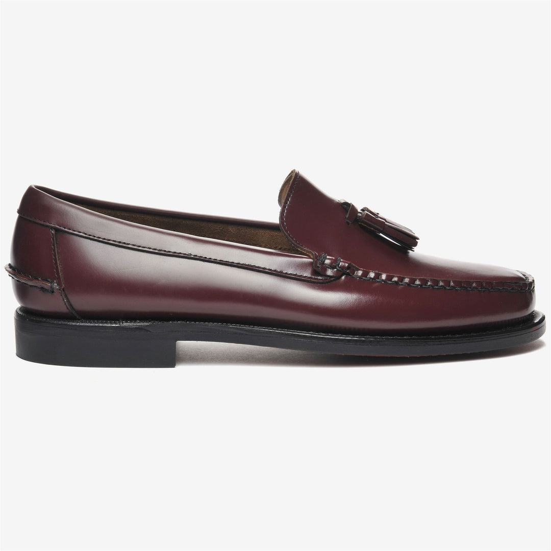 Garnet Brown Men's Business Moccasin Loafers with Leather Sole 01