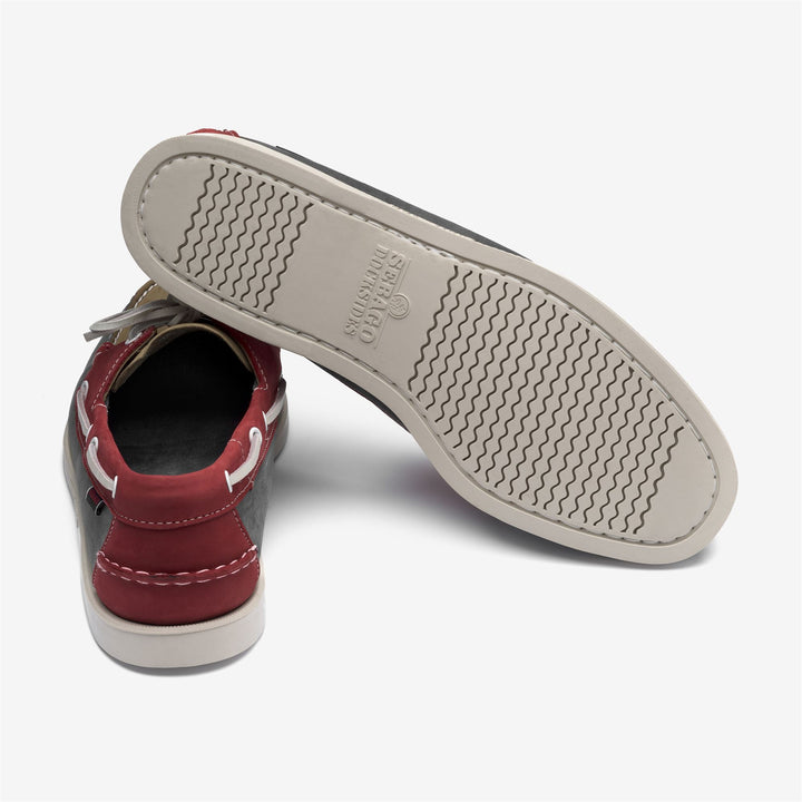 Light Grey Red Men's Nautical Moccasin Boat Shoes 3