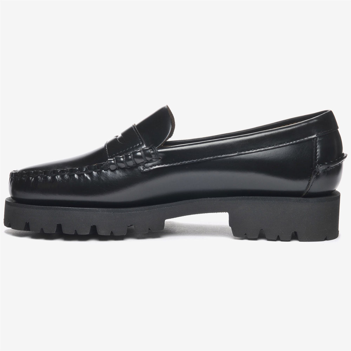 Mocassino senza lacci in pelle nero da donna