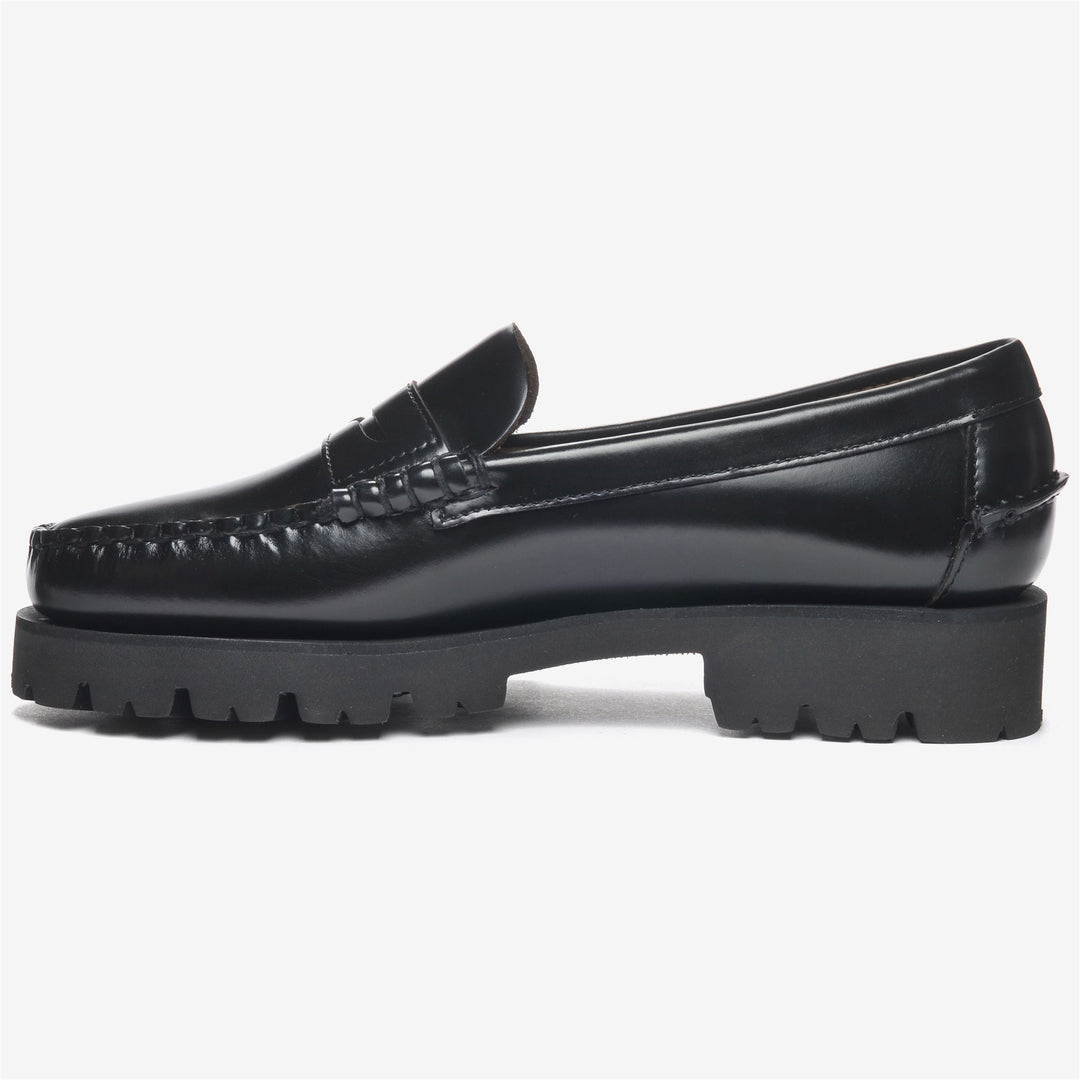 Black Women's Leather Moccasin Loafers for Leisure main