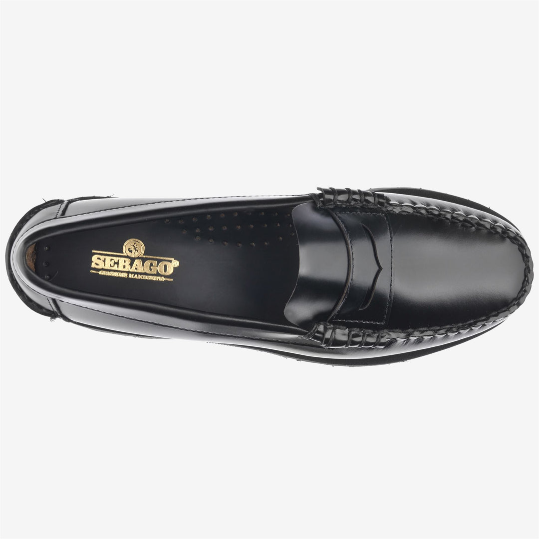 Black Women's Leather Moccasin Loafers for Leisure main