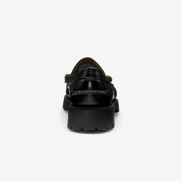Schwarz-weiße Damen-Leder-Mokassin-Schlupfschuhe für die Freizeit 5