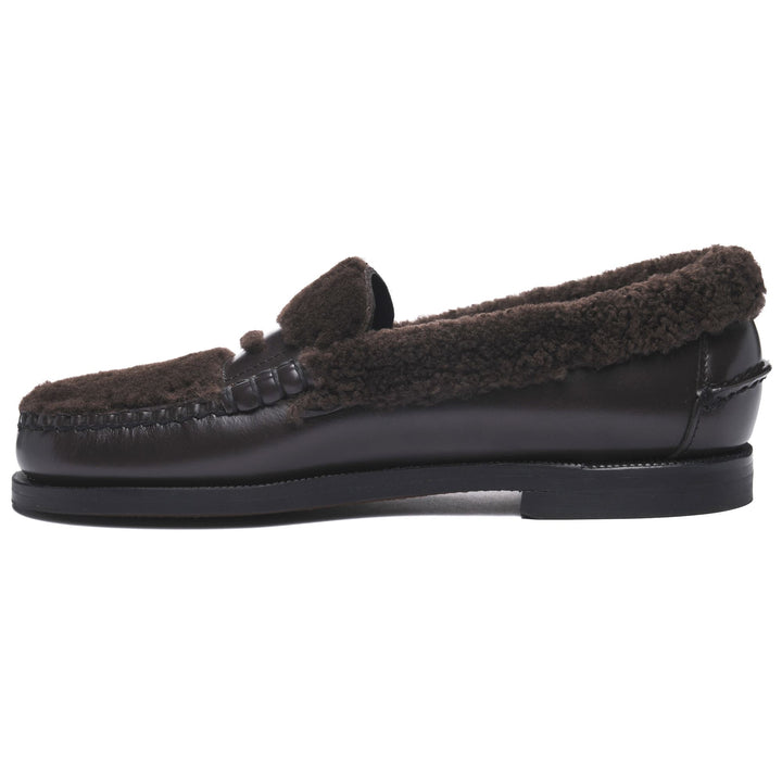 Mocassini in Pelle di Pecora Marrone Scuro Donna per Affari 3
