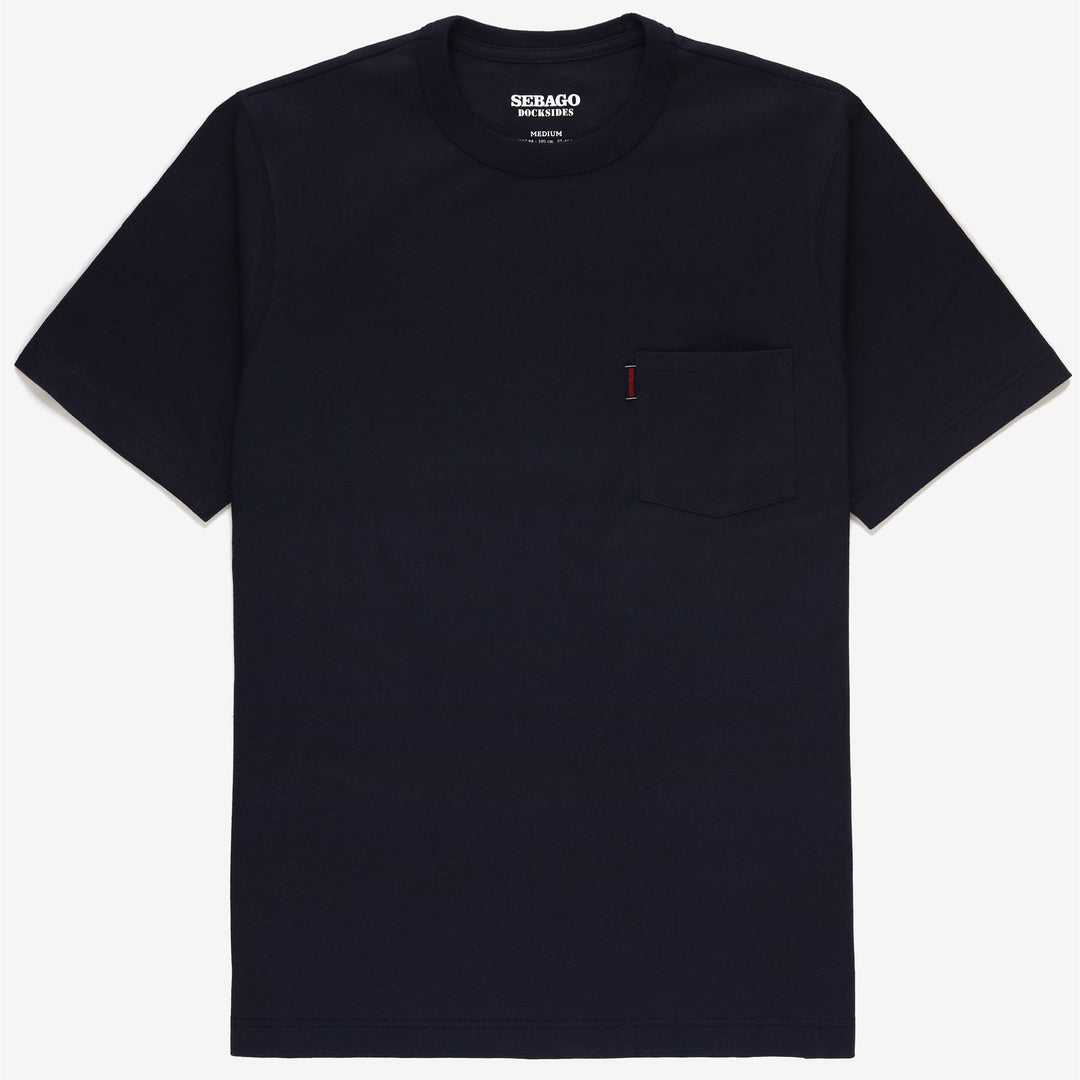 Marine Blue Men's Yachting T-Shirt with Pocket and Ribbed Neck 01