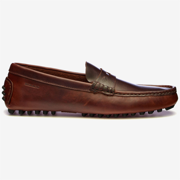 Mocasines de conducción de cuero marrón para hombre 1