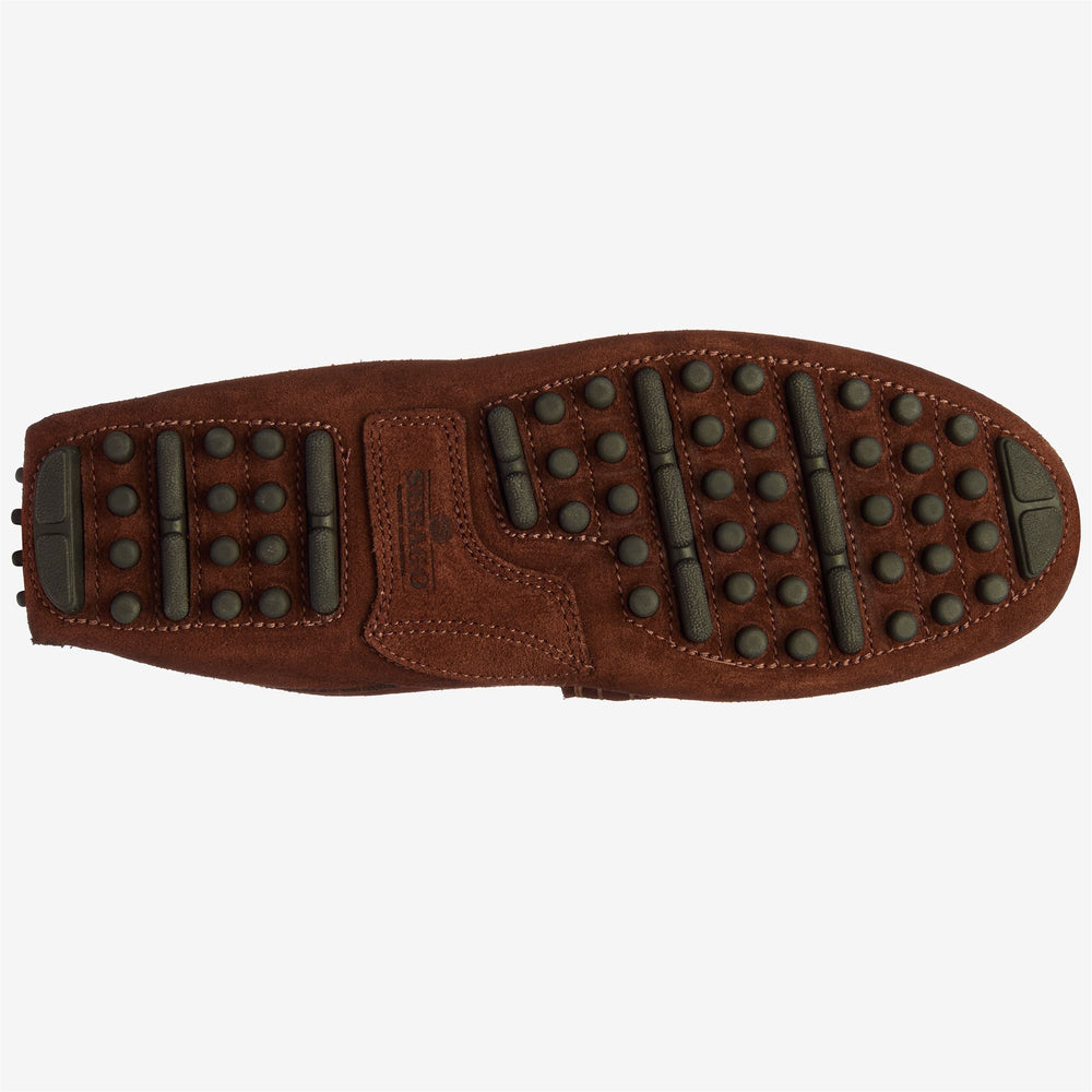 Mocassini da Guida Uomo in Suede Marrone Scuro Slip-On 02