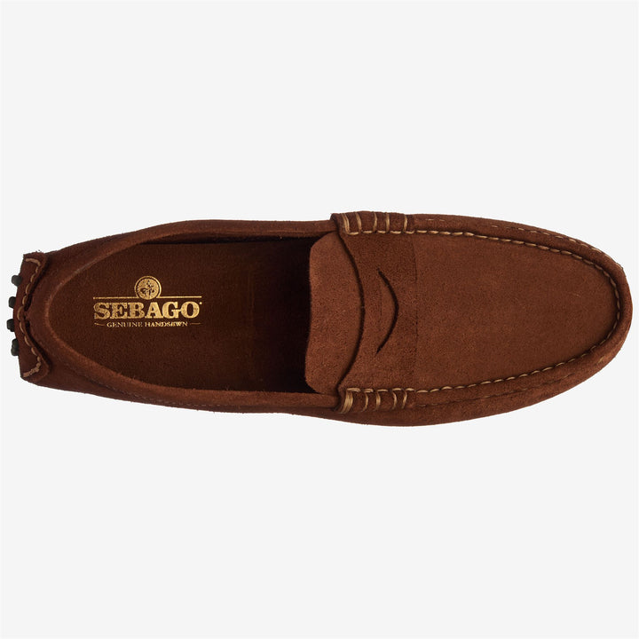 Mocassini da Guida Uomo in Suede Marrone Scuro Slip-On 4