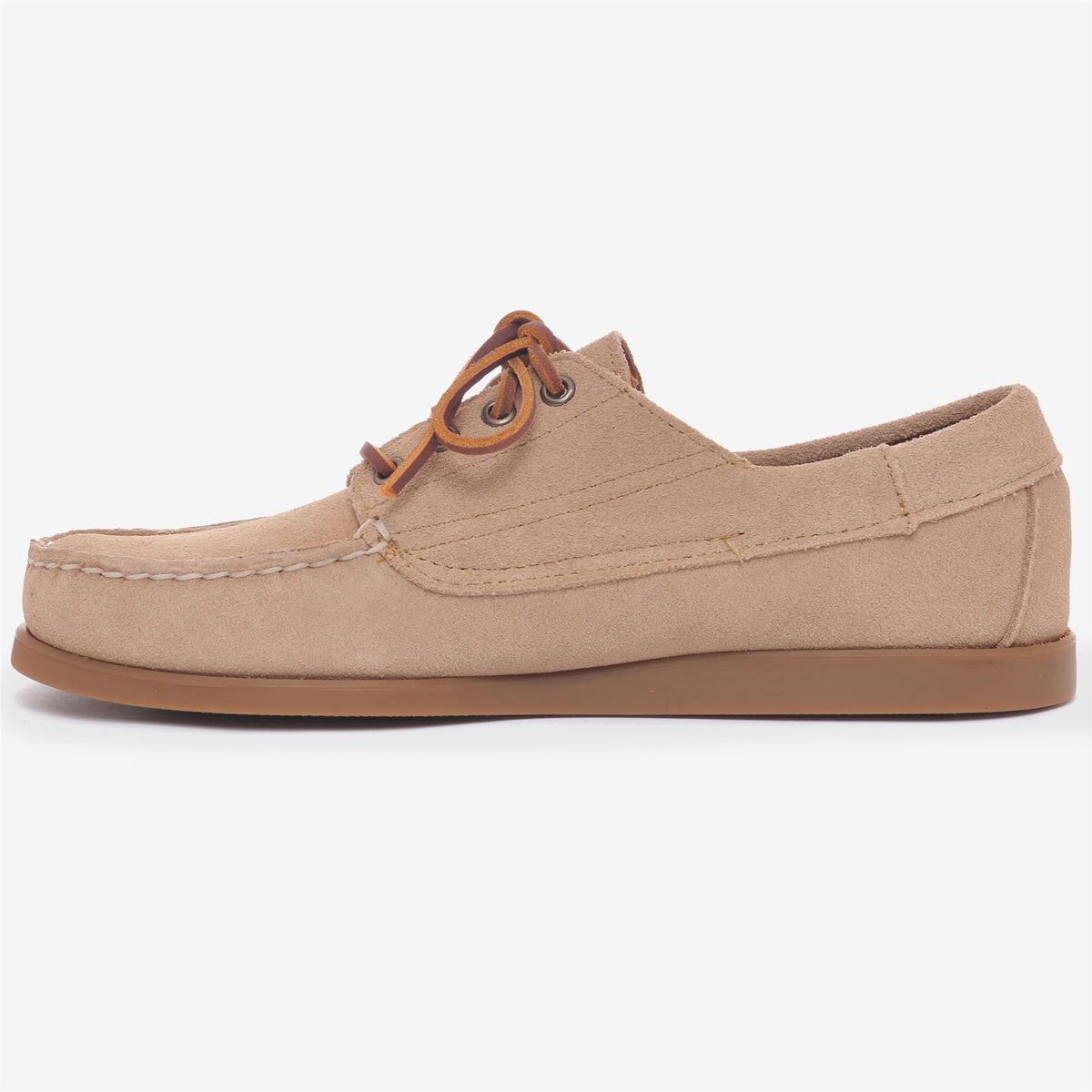Beige Men's Suede Boat Shoe