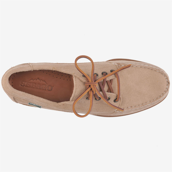 Beige Men's Hand-Sewn Suede Moccasins with Antislip Outsoles 4