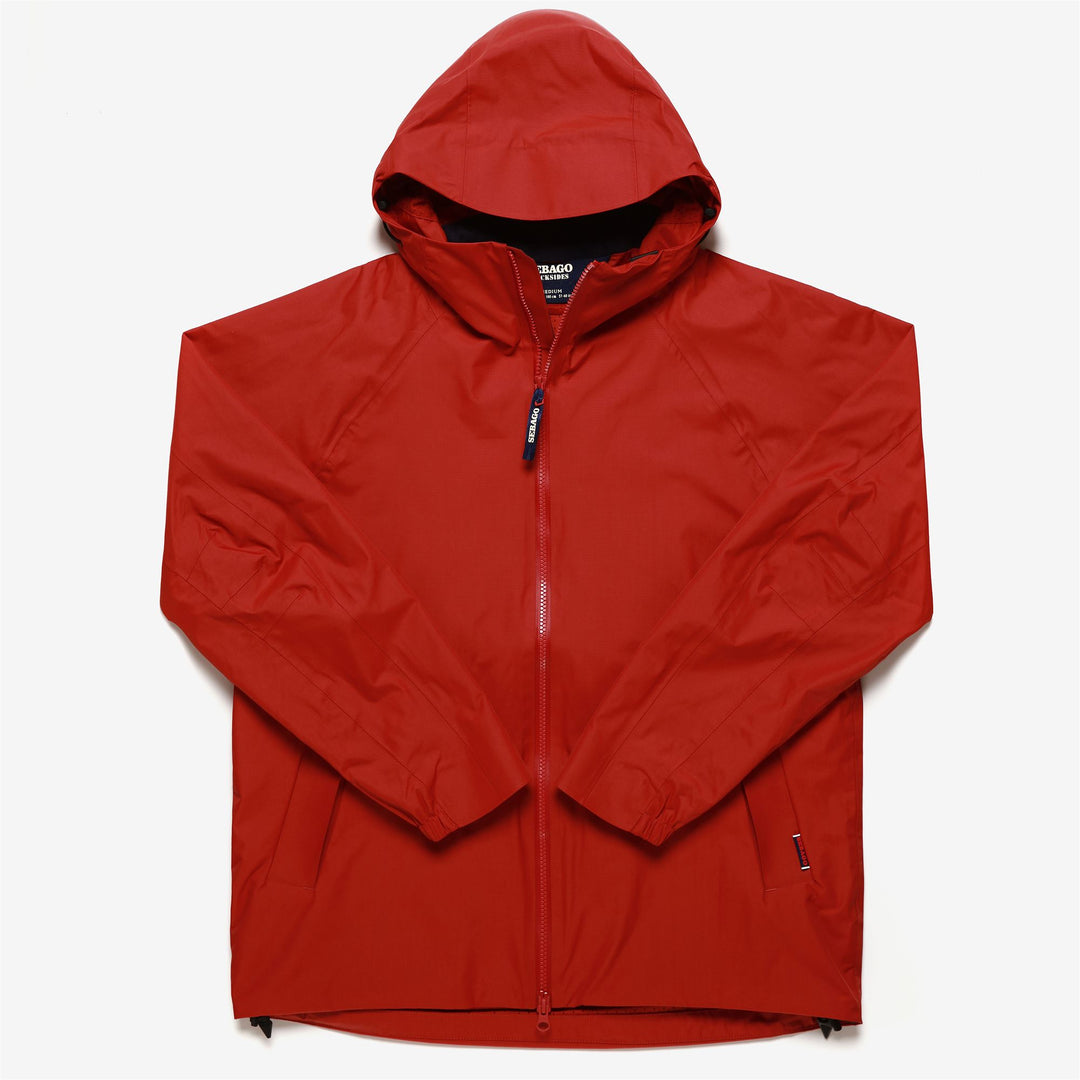 Red Men's Water-Resistant Yachting Jacket with Adjustable Hood 01