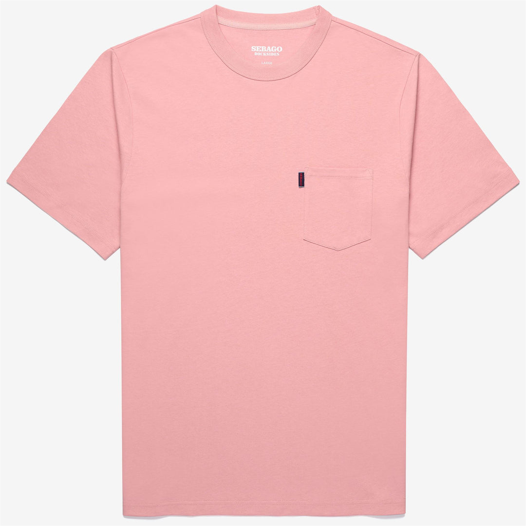 Pink Red Men's Yachting T-Shirt with Pocket and Crewneck Design 01