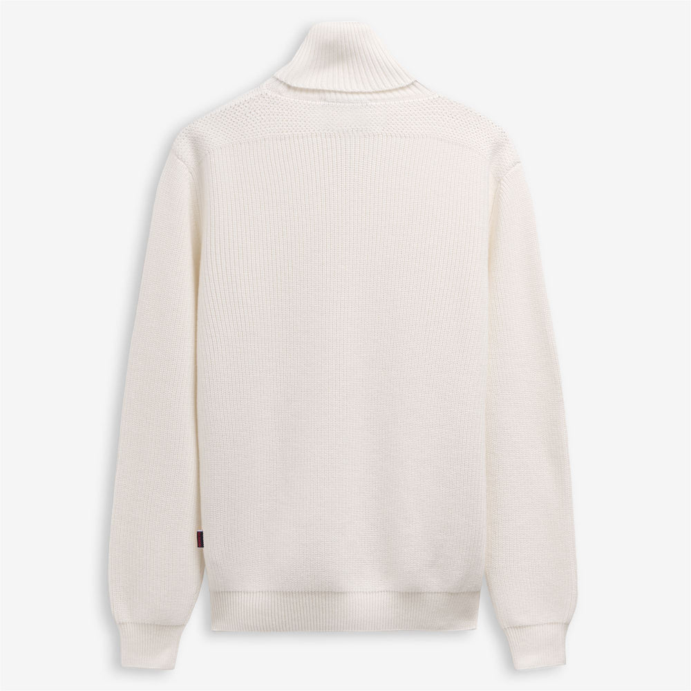 Naturweißer Unisex-Strickpullover aus Wolle im Yachting-Stil 02