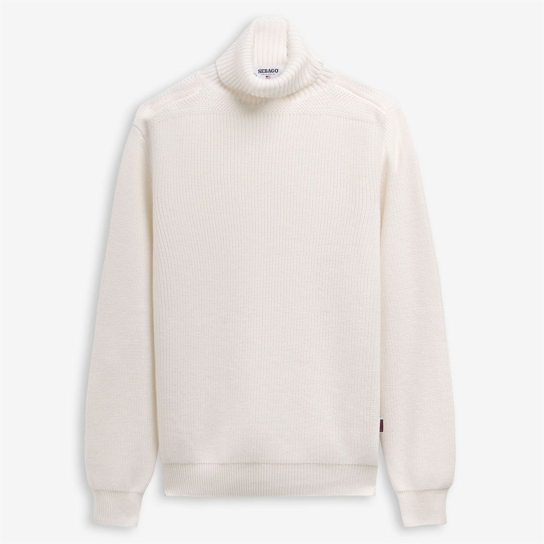Naturweißer Unisex-Strickpullover aus Wolle im Yachting-Stil 01