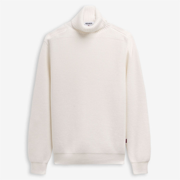 Naturweißer Unisex-Strickpullover aus Wolle im Yachting-Stil 1
