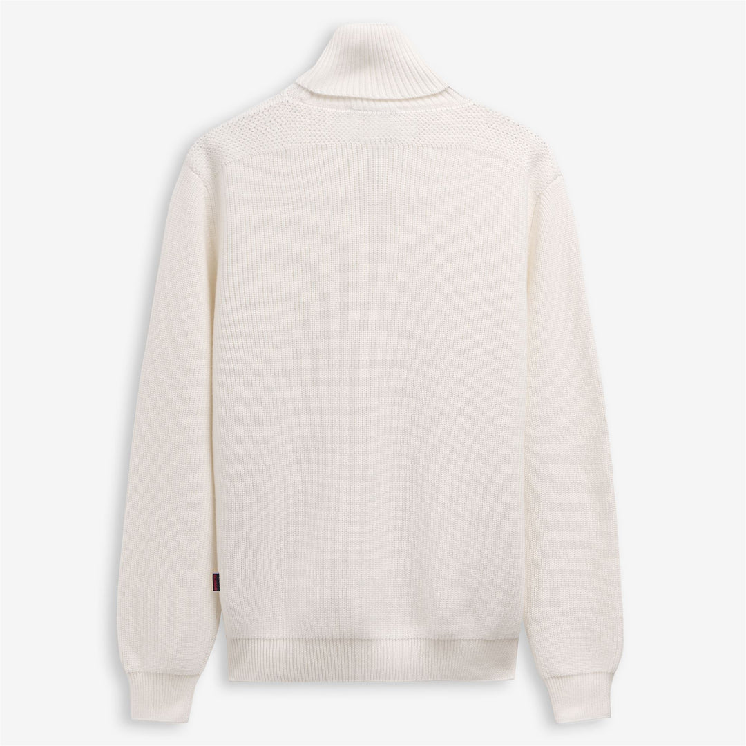 Pull en laine unisexe blanc naturel main