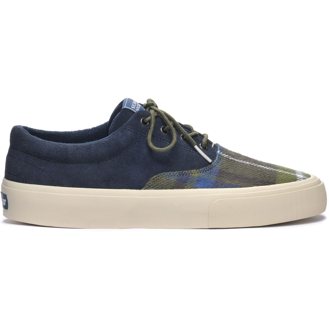 Navy Blue Men's Low Cut Yachting Sneakers with Rubber Outsole 01