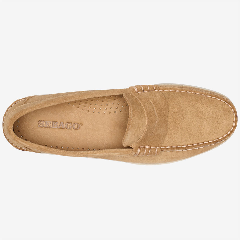 Mocassins bateau en cuir beige pour homme 02
