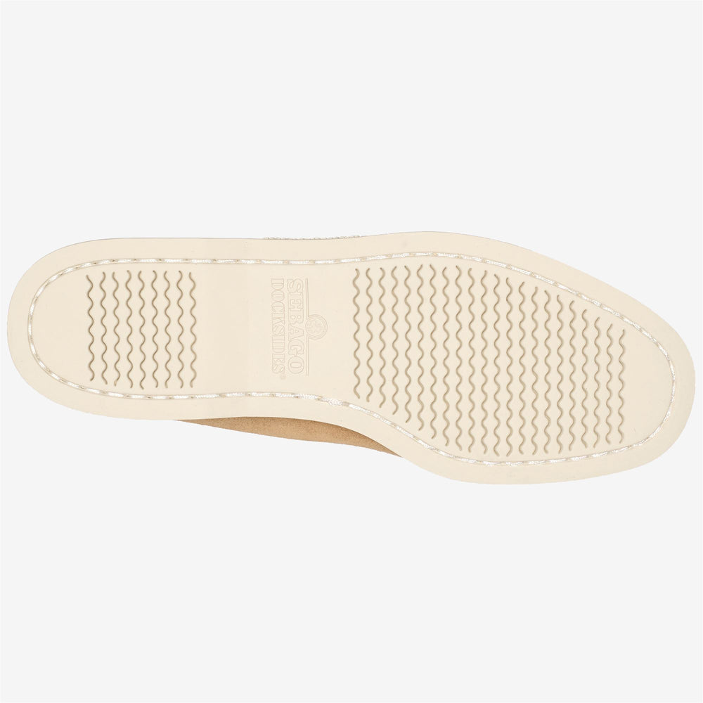 Beige Men's Leather Moccasin Slip-On Boat Shoes 02