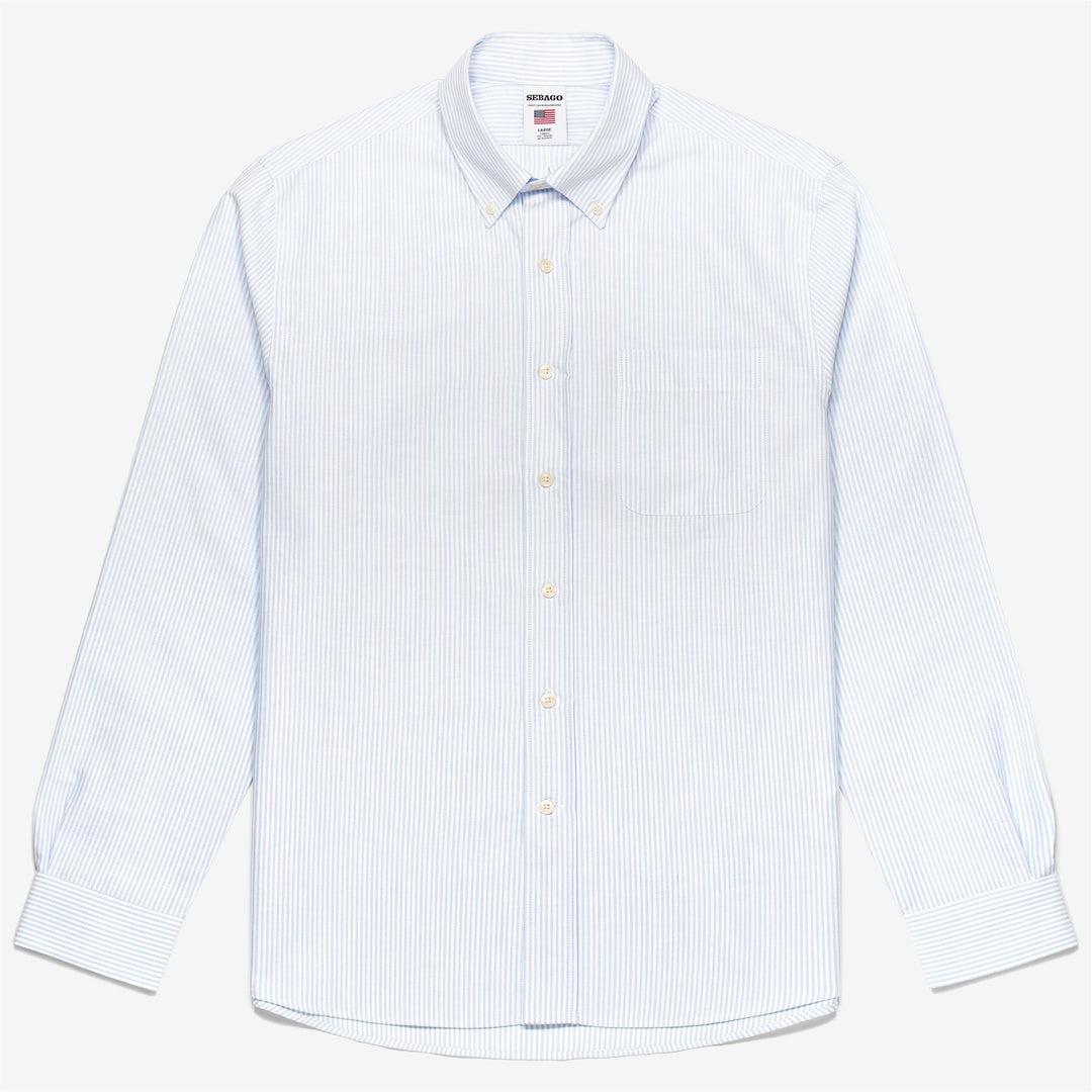 Azure Blue Men's Yachting Button-Down Cotton Shirt 01