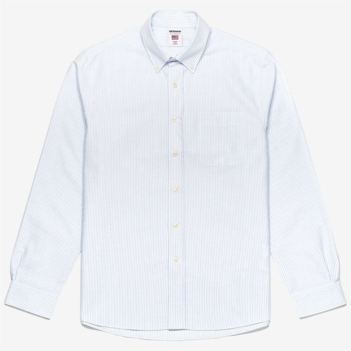 Chemise boutonnée en coton bleu azur pour homme, style yachting 1