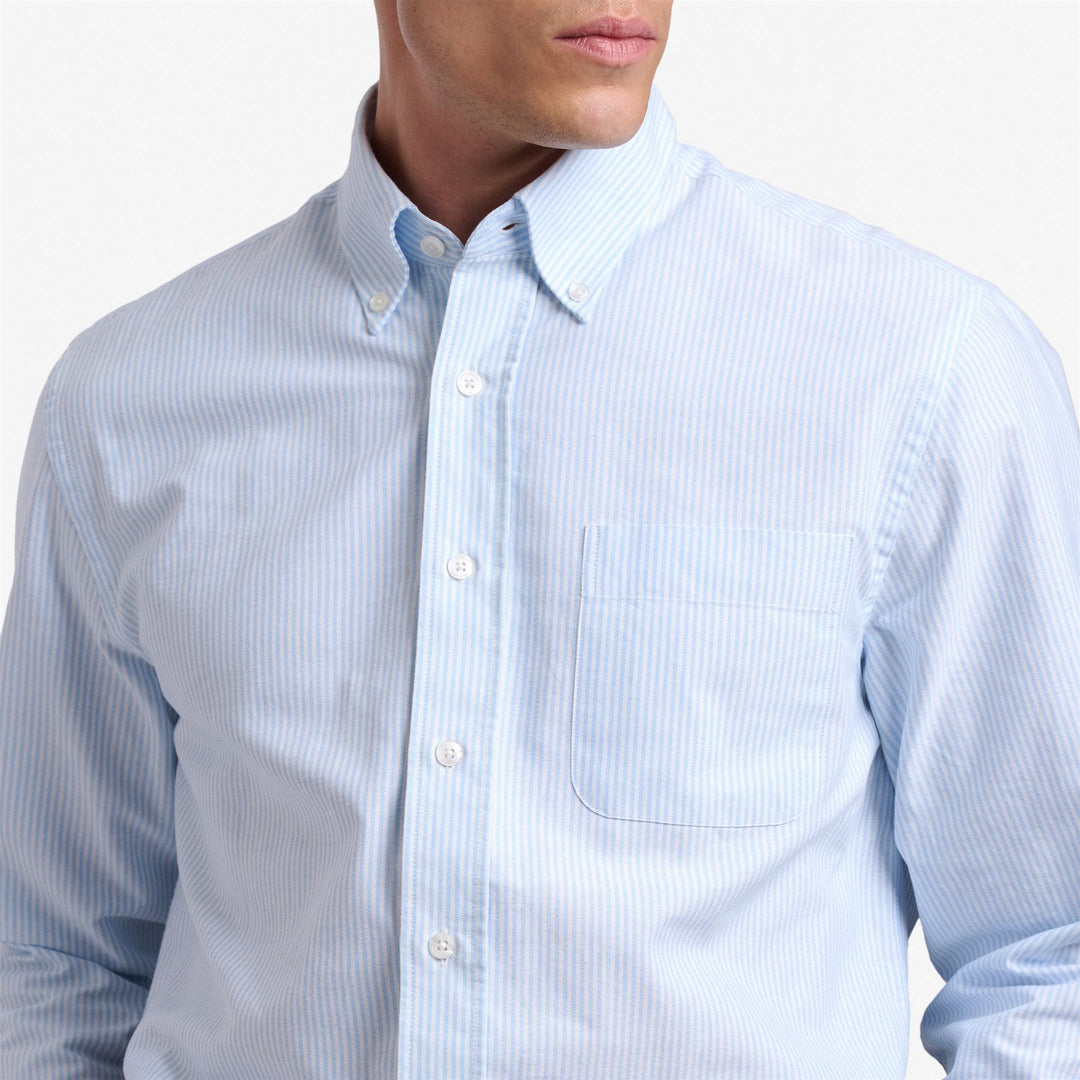 Azure Blue Men's Yachting Button-Down Cotton Shirt main